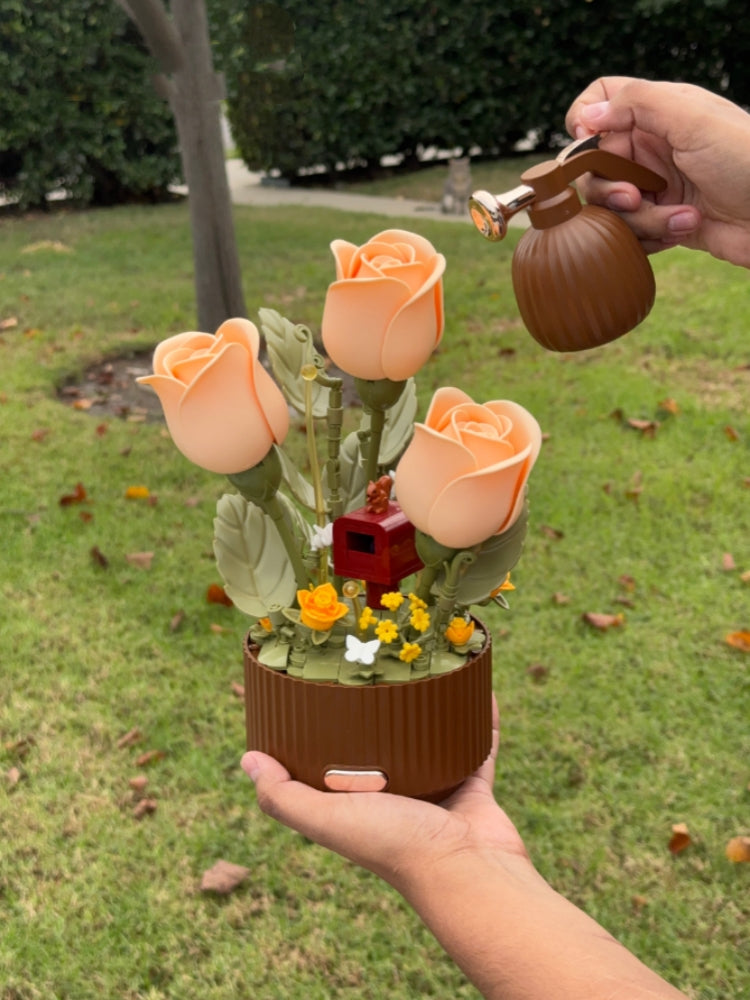 Colorful Floral Building-Block Sculpture