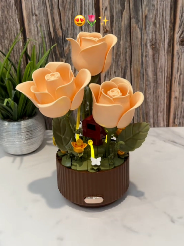 Colorful Floral Building-Block Sculpture