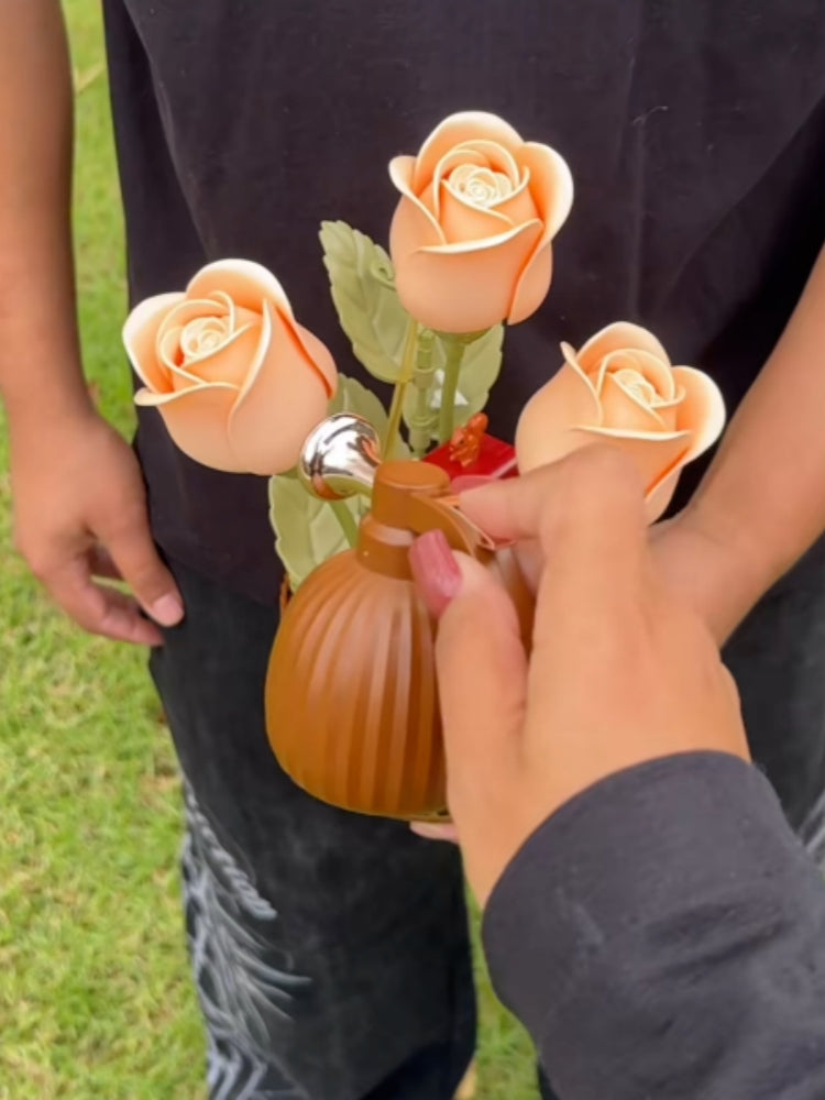 Colorful Floral Building-Block Sculpture