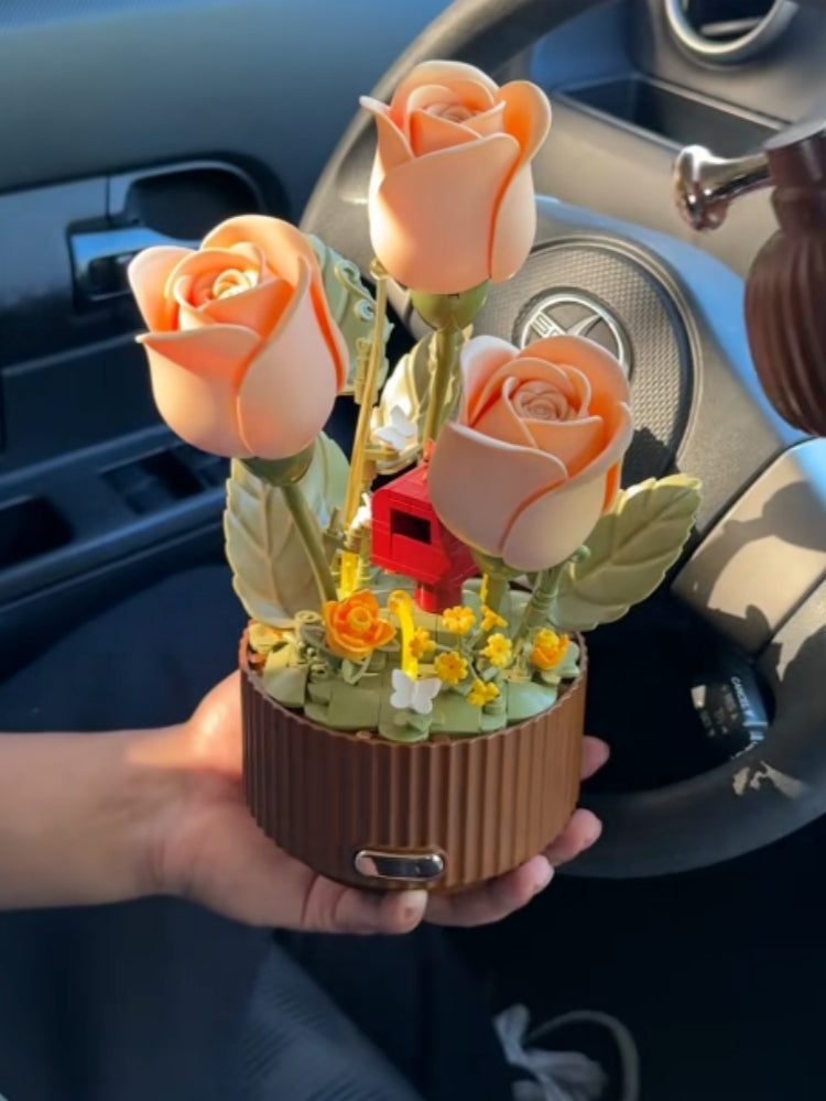 Colorful Floral Building-Block Sculpture